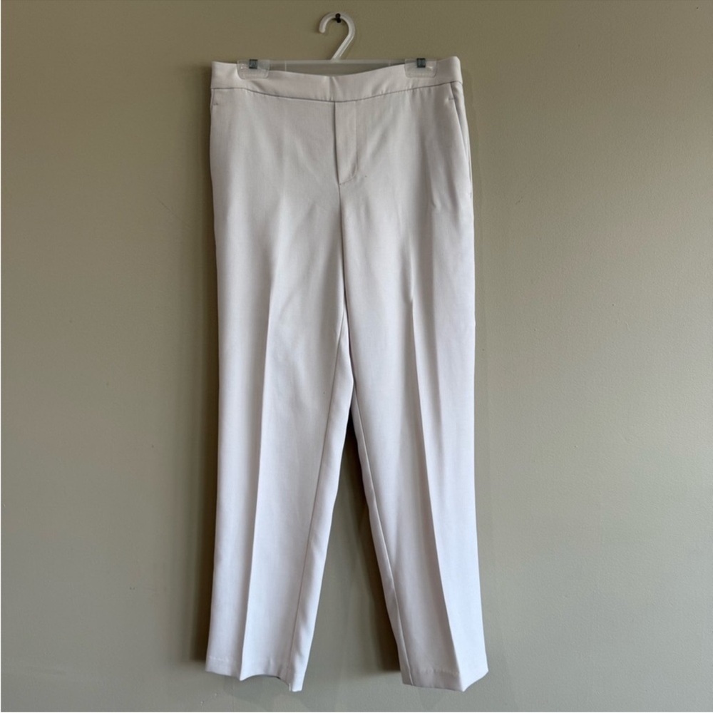 Old Navy Cream Dress Pants Straight-Leg Flat-Front Elastic Waist - Picture 8 of 8